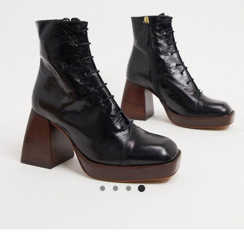 ASOS Design Leather Lace Up Booties